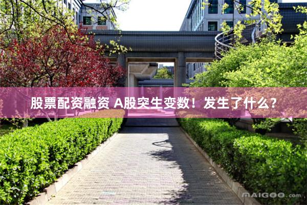 股票配资融资 A股突生变数！发生了什么？