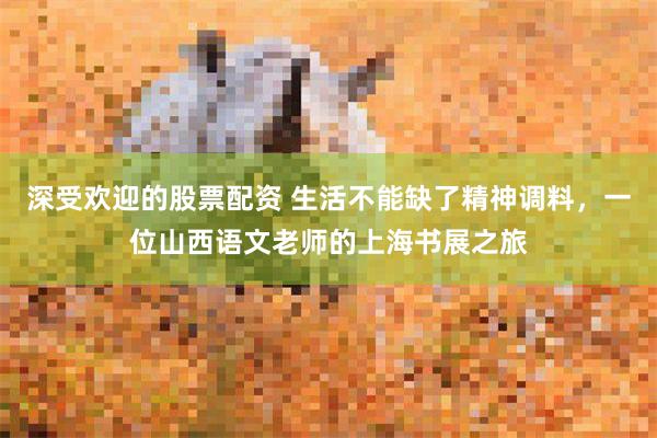 深受欢迎的股票配资 生活不能缺了精神调料，一位山西语文老师的上海书展之旅