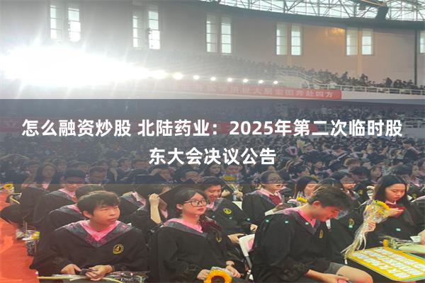 怎么融资炒股 北陆药业：2025年第二次临时股东大会决议公告