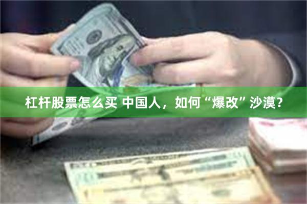 杠杆股票怎么买 中国人，如何“爆改”沙漠？