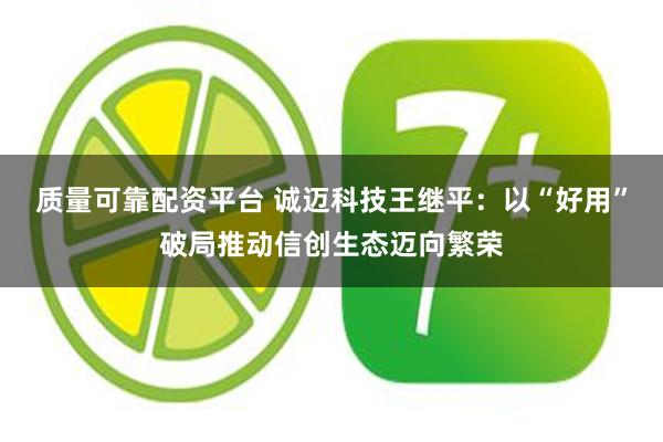质量可靠配资平台 诚迈科技王继平：以“好用”破局推动信创生态迈向繁荣